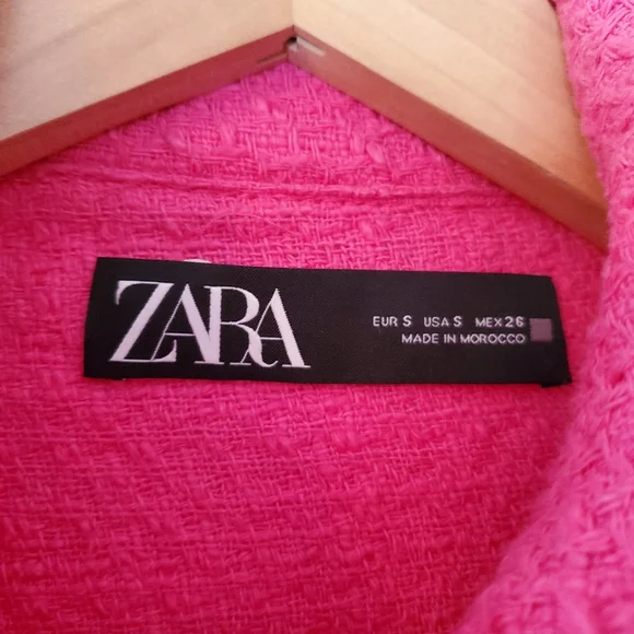 Zara Pink Textured Button Up Jacket - Picture 2 of 5